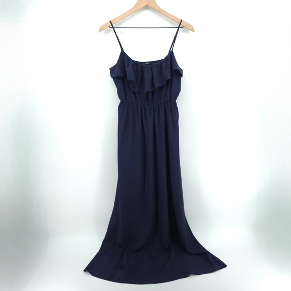 Forever 21 Dresses & Skirts - Forever 21 Womens Maxi Dress Small Navy Blue‎ Ruffle Elastic Waist Boho Summer